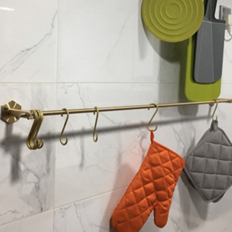 YANGQIHOME 6 Pieces, Brass S Shaped Hooks, Gold Coat Clothes Towel Hangers, Kitchen Pots Pans Coffee Cups Rack Hooks