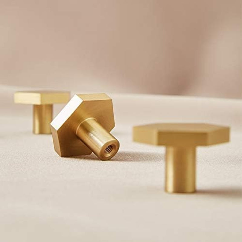 YANGQIHOME Pack of 4, Gold Brass Decorative Wall Hooks Towel Hook, Coat Hook Hangers Wall Mounted (L-Shaped)