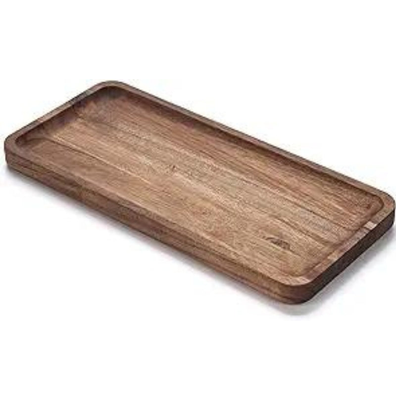 Bathroom Vanity Tray, Acacia Wood Counter Tray, Toilet Tank Tray, Appetizer Charcuterie Snack Serving Board, 11.8 x 5.5 x 0.8 inch