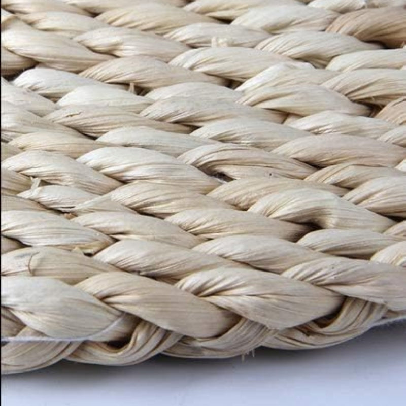 6 Pack Woven Placemats, Natural Corn Husk Placemats, Round Straw Braided Table Mats,11.8 inch