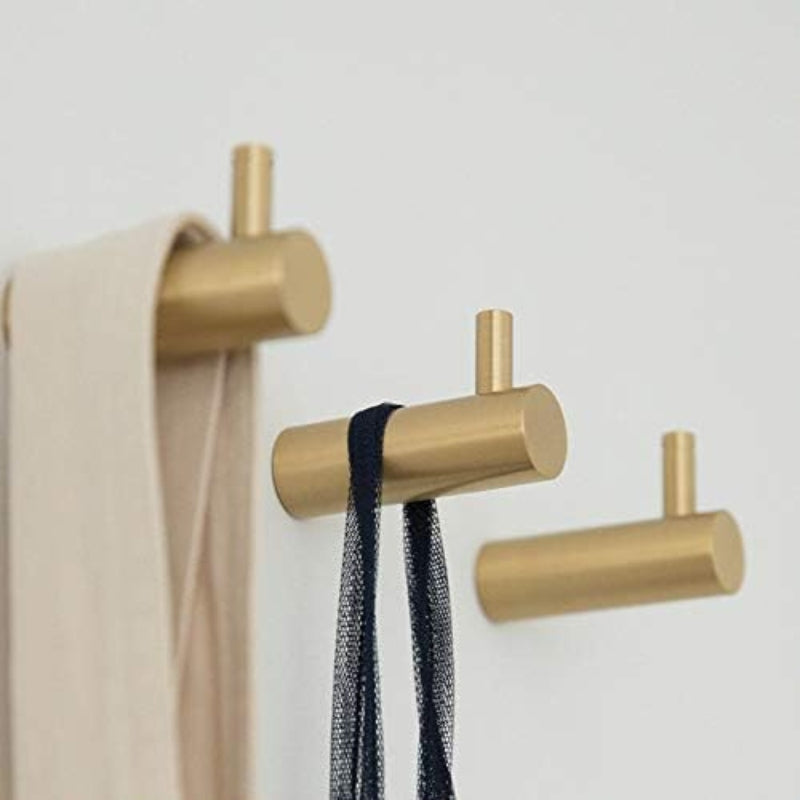 YANGQIHOME Pack of 4, Gold Brass Decorative Wall Hooks Towel Hook, Coat Hook Hangers Wall Mounted (L-Shaped)