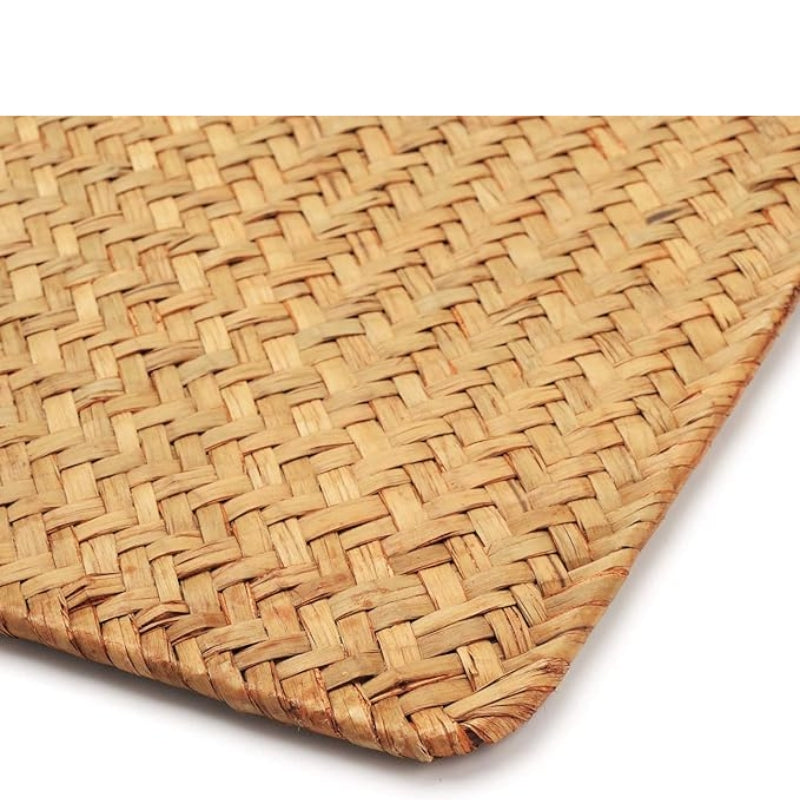 4 Pack Rectangular Woven Placemats, Natural Seagrass Place Mats, 17" x 12", Rattan Wicker Table Mats for Dining Table