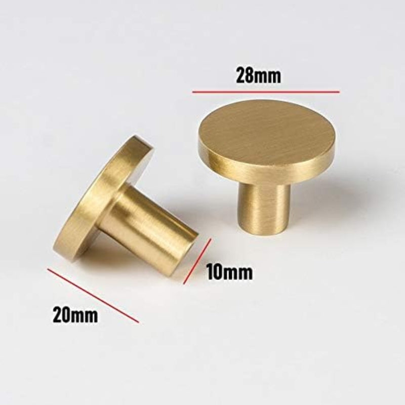 YANGQIHOME Pack of 10, Gold Brass Cabinet Knobs, 1.3 inch Diameter, Brushed Dresser Drawer Knobs Pull Handle for Bath Kitchen Cabinetry (Hexagon)