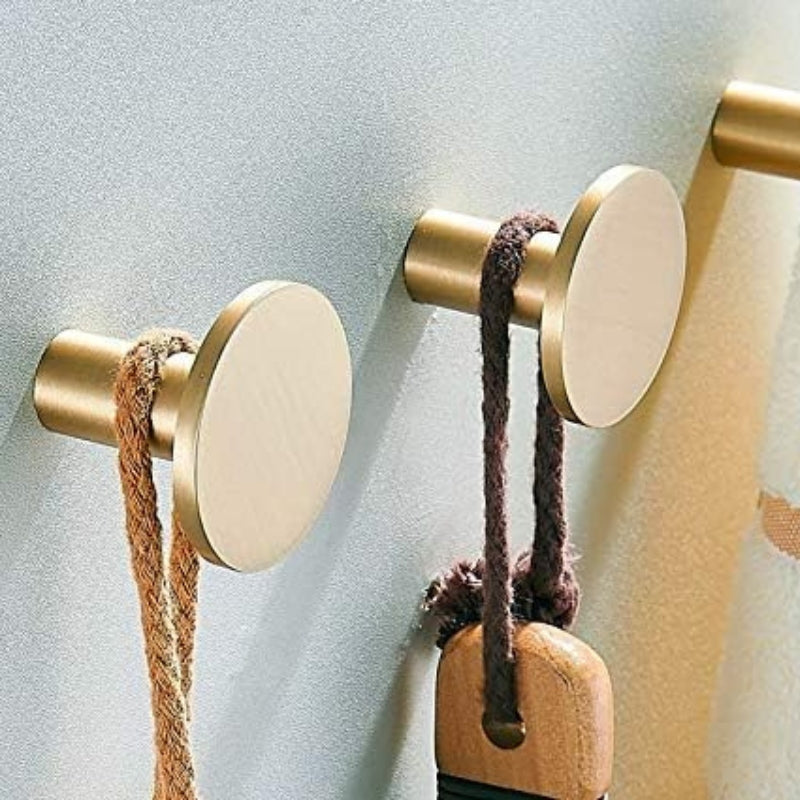 YANGQIHOME Pack of 4, Gold Brass Decorative Wall Hooks Towel Hook, Coat Hook Hangers Wall Mounted (L-Shaped)