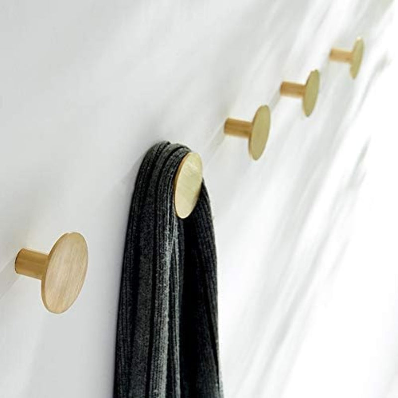 YANGQIHOME Pack of 4, Gold Brass Decorative Wall Hooks Towel Hook, Coat Hook Hangers Wall Mounted (L-Shaped)